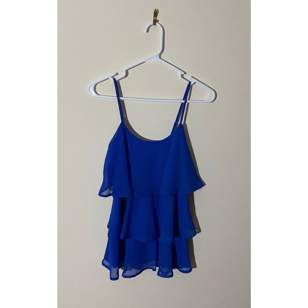 Candie’s royal blue spaghetti strap flowy blouse S